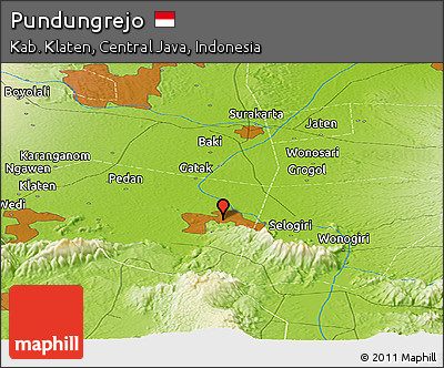 Physical Panoramic Map of Pundungrejo