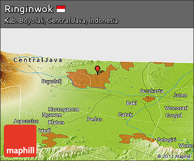 Physical Panoramic Map of Ringinwok