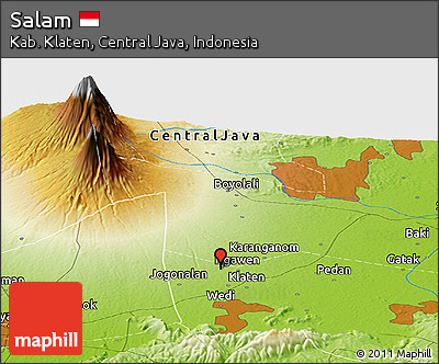 Physical Panoramic Map of Salam