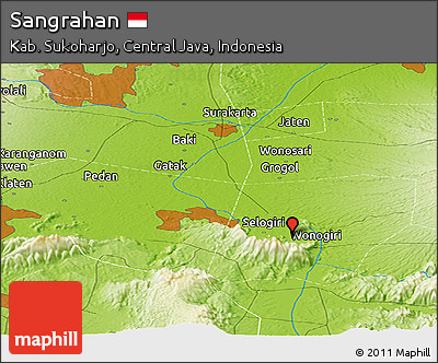 Physical Panoramic Map of Sangrahan