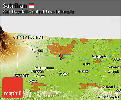 Physical Panoramic Map of Satrihan