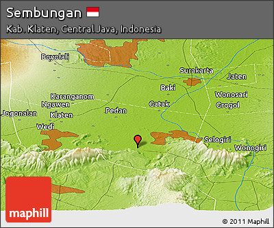 Physical Panoramic Map of Sembungan