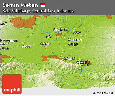Physical Panoramic Map of Semin Wetan
