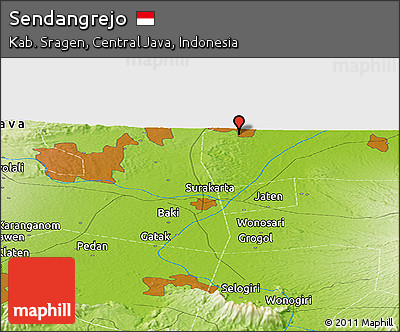 Physical Panoramic Map of Sendangrejo