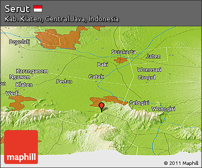 Physical Panoramic Map of Serut