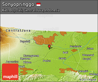 Physical Panoramic Map of Sonyopringgo