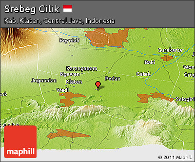 Physical Panoramic Map of Srebeg Cilik