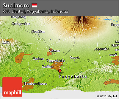 Physical Panoramic Map of Sudimoro