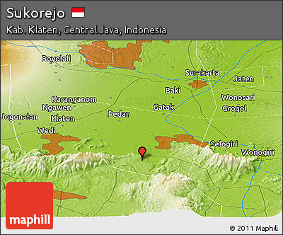 Physical Panoramic Map of Sukorejo