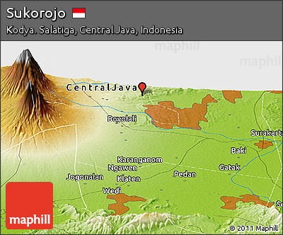 Physical Panoramic Map of Sukorojo