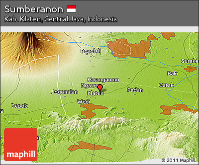 Physical Panoramic Map of Sumberanon