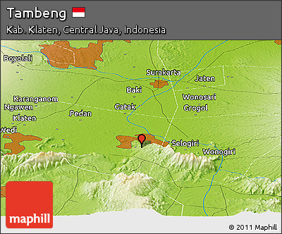 Physical Panoramic Map of Tambeng