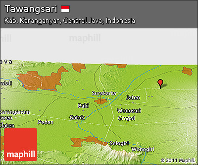 Physical Panoramic Map of Tawangsari