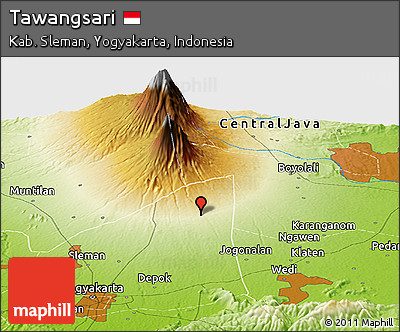 Physical Panoramic Map of Tawangsari