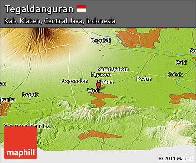 Physical Panoramic Map of Tegaldanguran