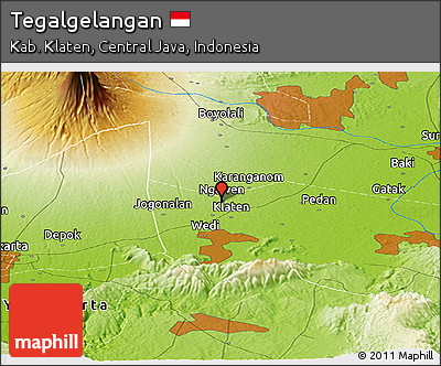 Physical Panoramic Map of Tegalgelangan