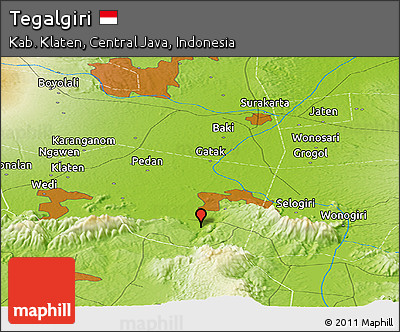 Physical Panoramic Map of Tegalgiri