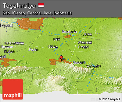 Physical Panoramic Map of Tegalmulyo