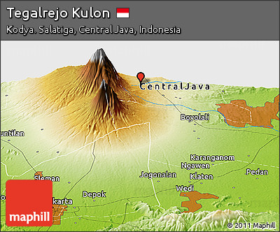 Physical Panoramic Map of Tegalrejo Kulon