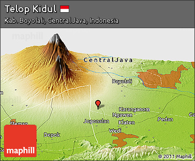 Physical Panoramic Map of Telop Kidul
