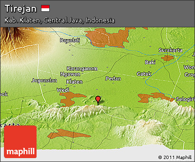 Physical Panoramic Map of Tirejan