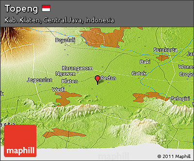 Physical Panoramic Map of Topeng