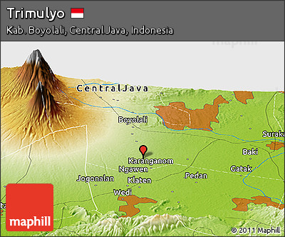 Physical Panoramic Map of Trimulyo