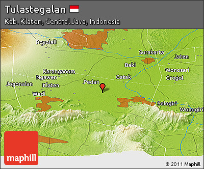 Physical Panoramic Map of Tulastegalan