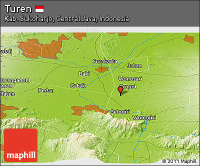 Physical Panoramic Map of Turen