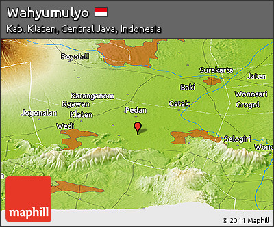 Physical Panoramic Map of Wahyumulyo
