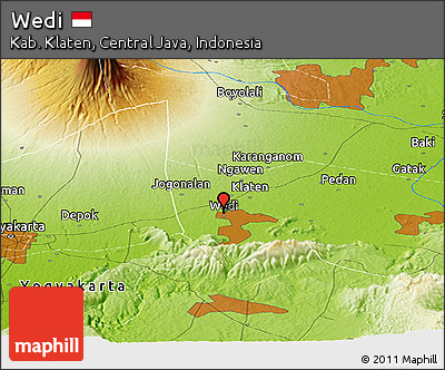 Physical Panoramic Map of Wedi