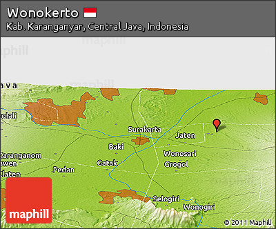 Physical Panoramic Map of Wonokerto