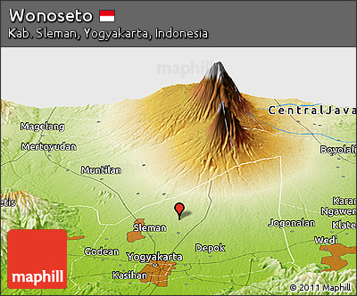 Physical Panoramic Map of Wonoseto