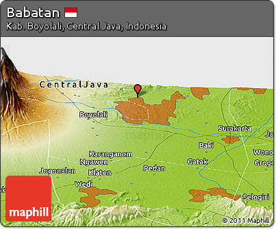 Physical Panoramic Map of Babatan
