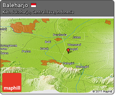 Physical Panoramic Map of Baleharjo
