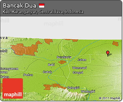 Physical Panoramic Map of Bancak Dua