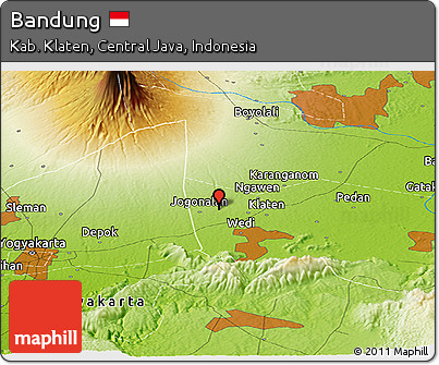 Physical Panoramic Map of Bandung