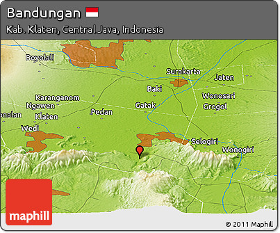 Physical Panoramic Map of Bandungan