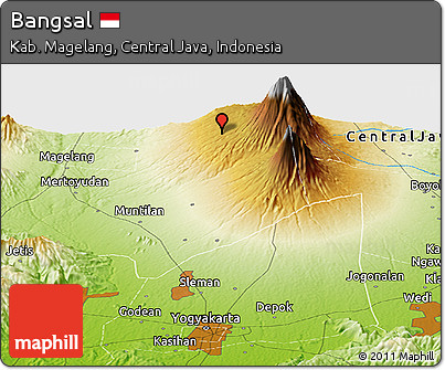 Physical Panoramic Map of Bangsal