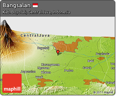 Physical Panoramic Map of Bangsalan