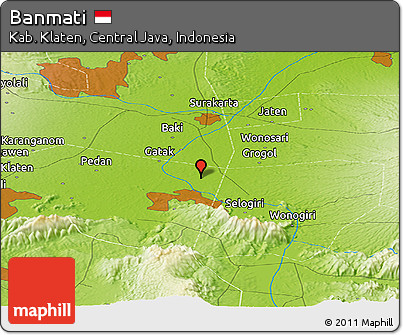 Physical Panoramic Map of Banmati