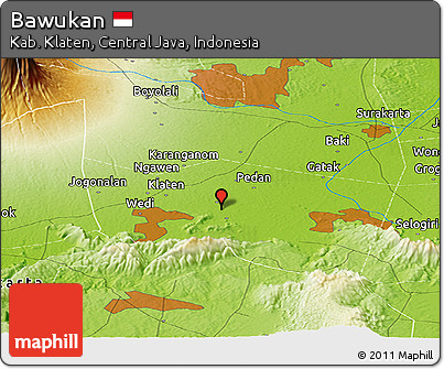Physical Panoramic Map of Bawukan