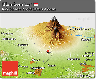 Physical Panoramic Map of Blembem Lor