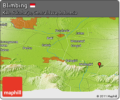 Physical Panoramic Map of Blimbing