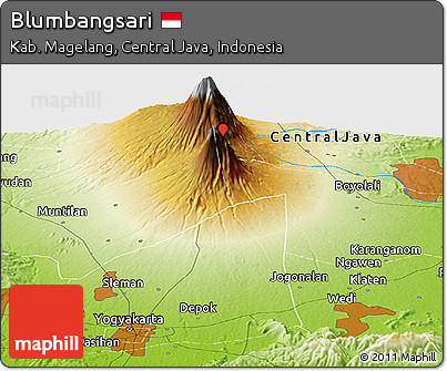 Physical Panoramic Map of Blumbangsari