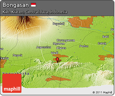 Physical Panoramic Map of Bongasan