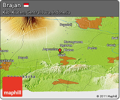 Physical Panoramic Map of Brajan