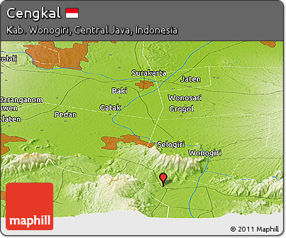 Physical Panoramic Map of Cengkal
