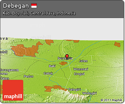 Physical Panoramic Map of Debegan
