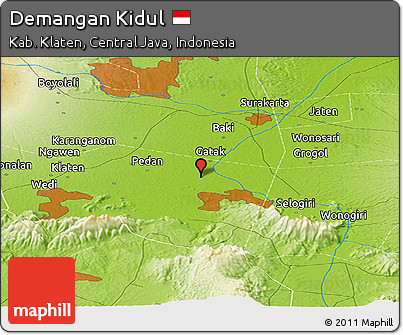 Physical Panoramic Map of Demangan Kidul